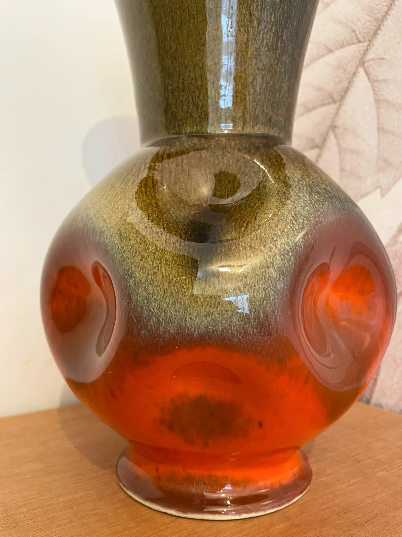 Vintage glazed ceramic vase