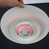 Great pink restored Danish ceiling lamp *** Danish design *** unique *** Denmark 1970's
