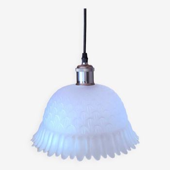 Art deco frosted glass pendant light