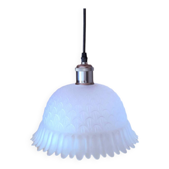 Art deco frosted glass pendant light