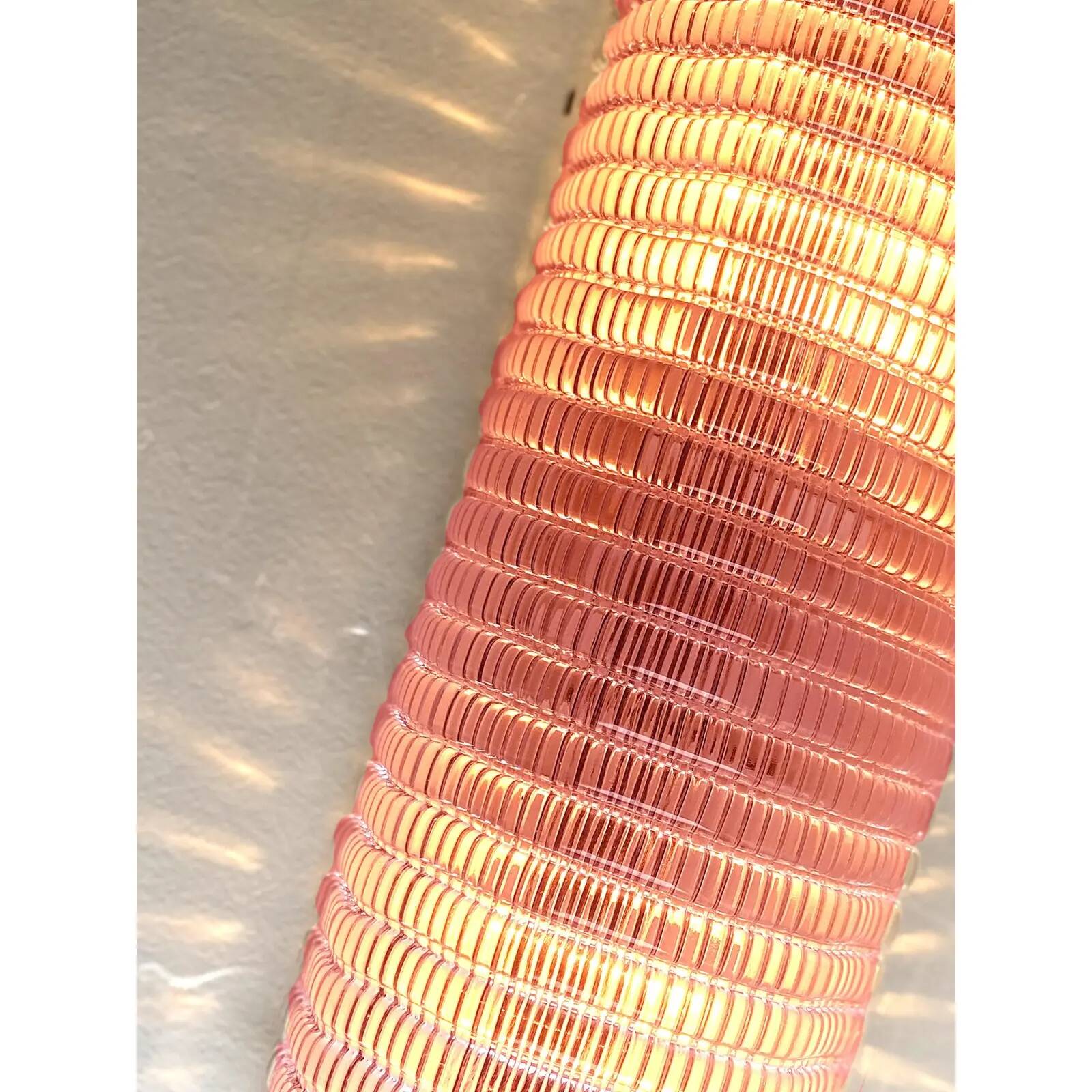 Set of Two Diamanted Pink Rectangular Murano Glass Wall Sconce