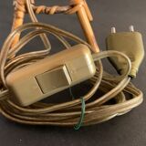 Rattan lamp in the shape of an ellipse Louis Sognot 1950