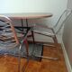 2 chrome wired chairs