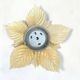 Vintage 1970s - 80s gold leaf metal flower wall light.