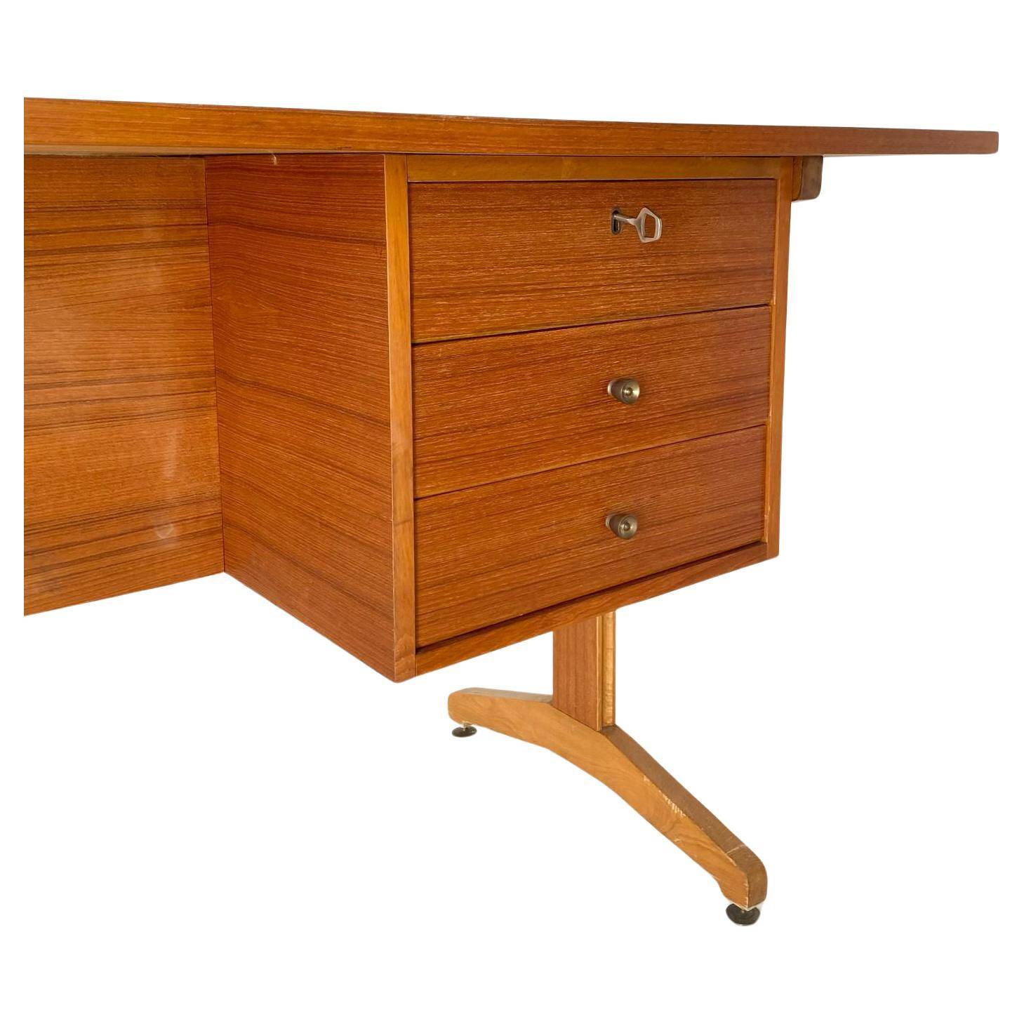 1960s scandinavian desk in teak wood