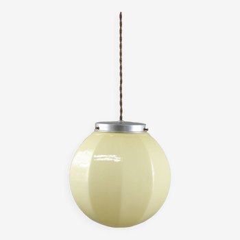 Italian art deco yellow sphere pendant lamp