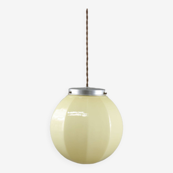 Suspension art déco jaune sphère italienne