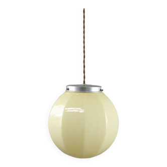 Italian art deco yellow sphere pendant lamp