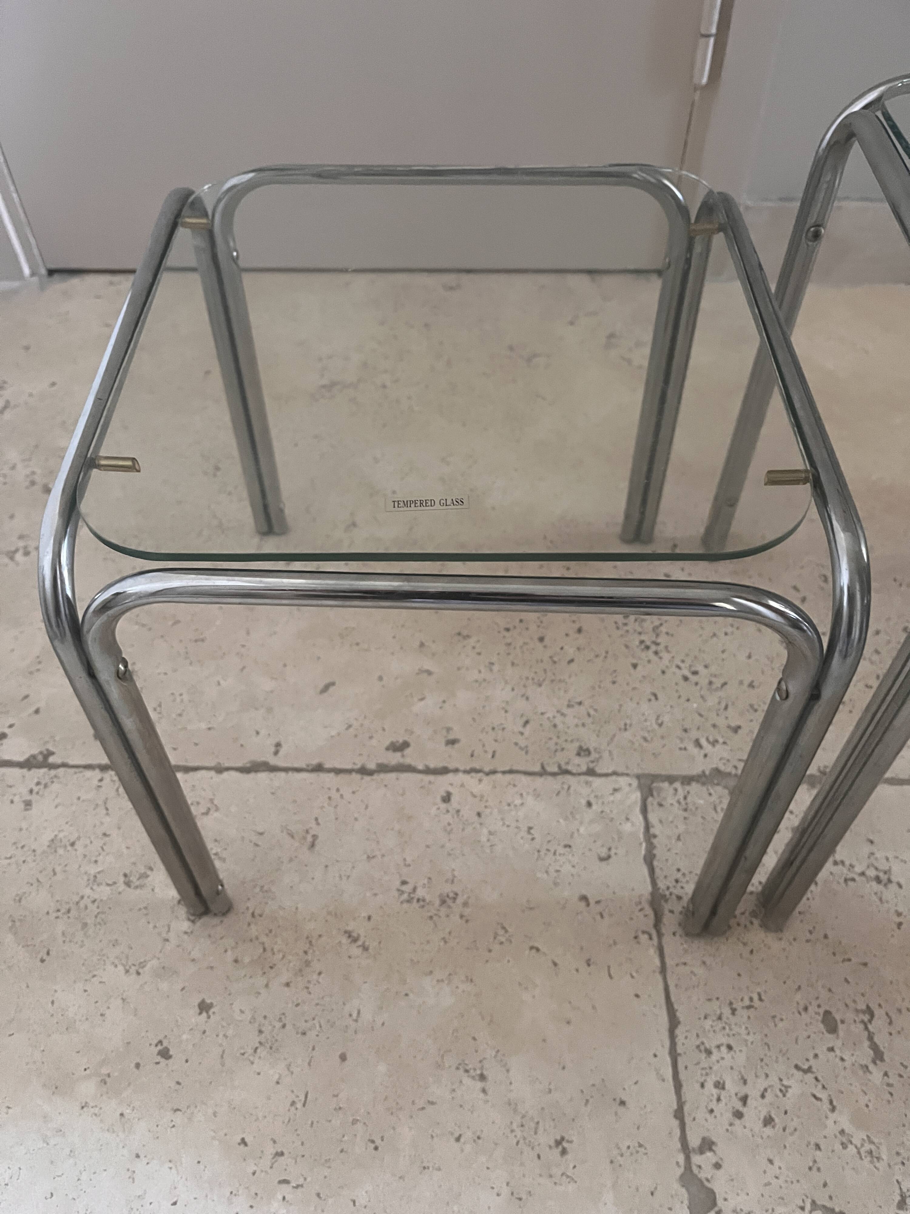 chrome nesting tables from the 1970s