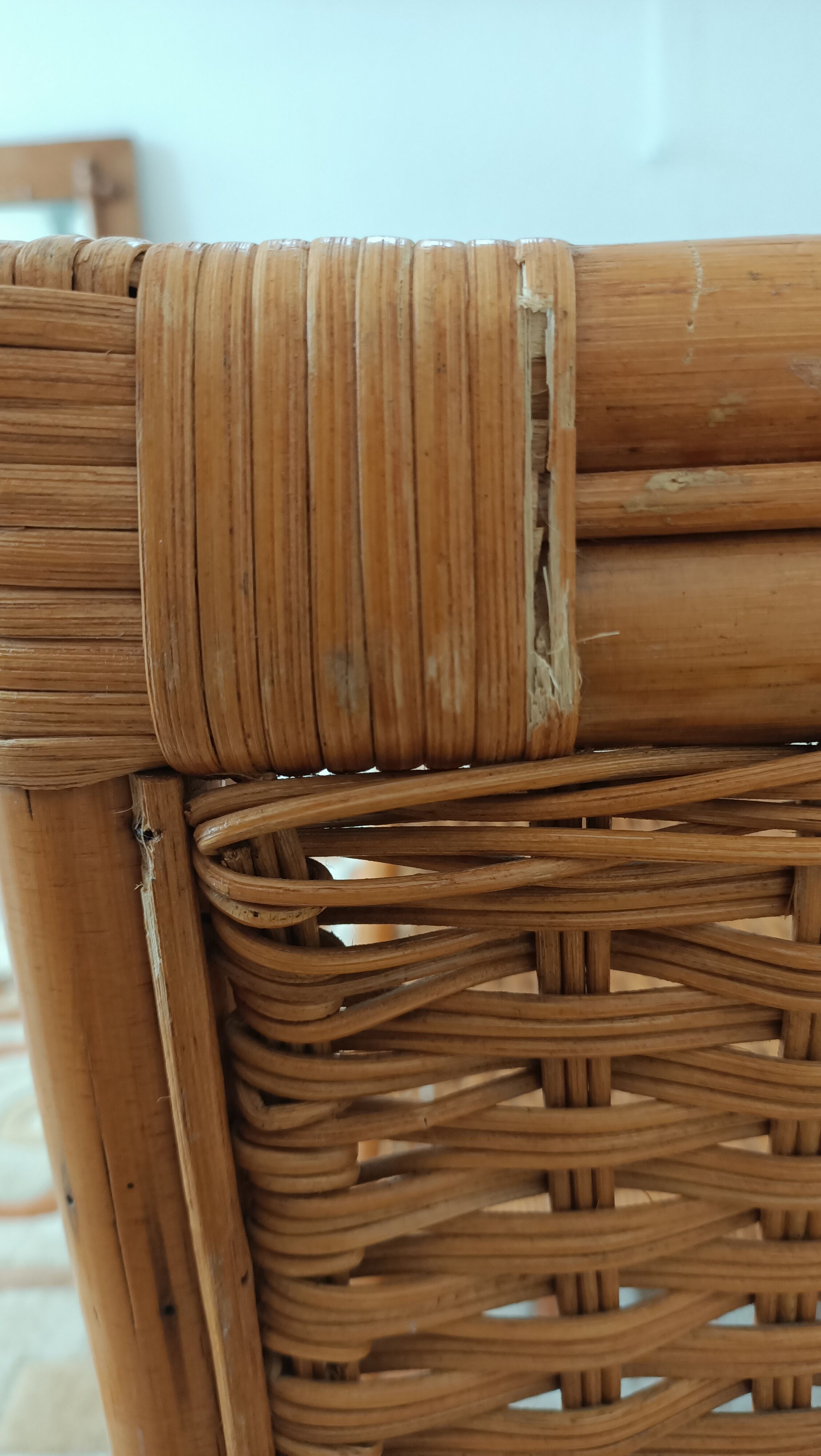 Braided rattan coffee table
