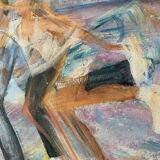 Huile sur toile patin à glace
