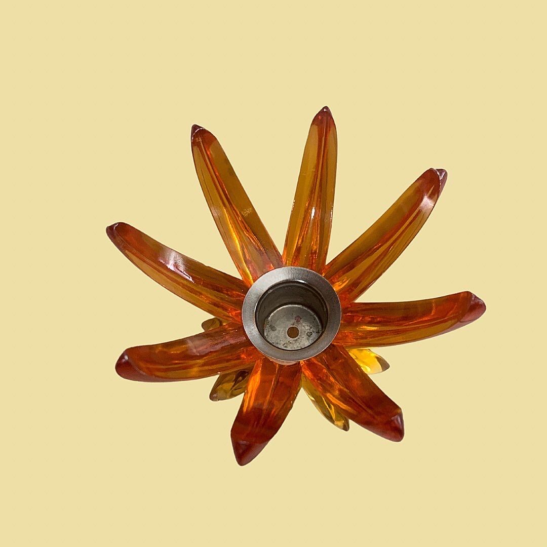 Space age lucite candle holder