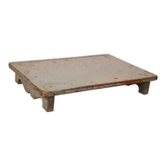 Old Burmese teak tea table original blue patina