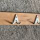 Vintage coat rack in wood and aluminum