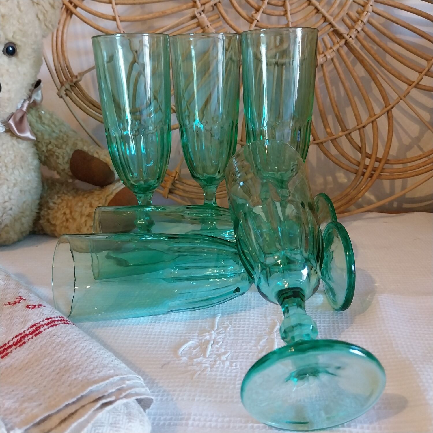 Vintage glass champagne flute