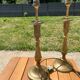 Two brass bedside lamps