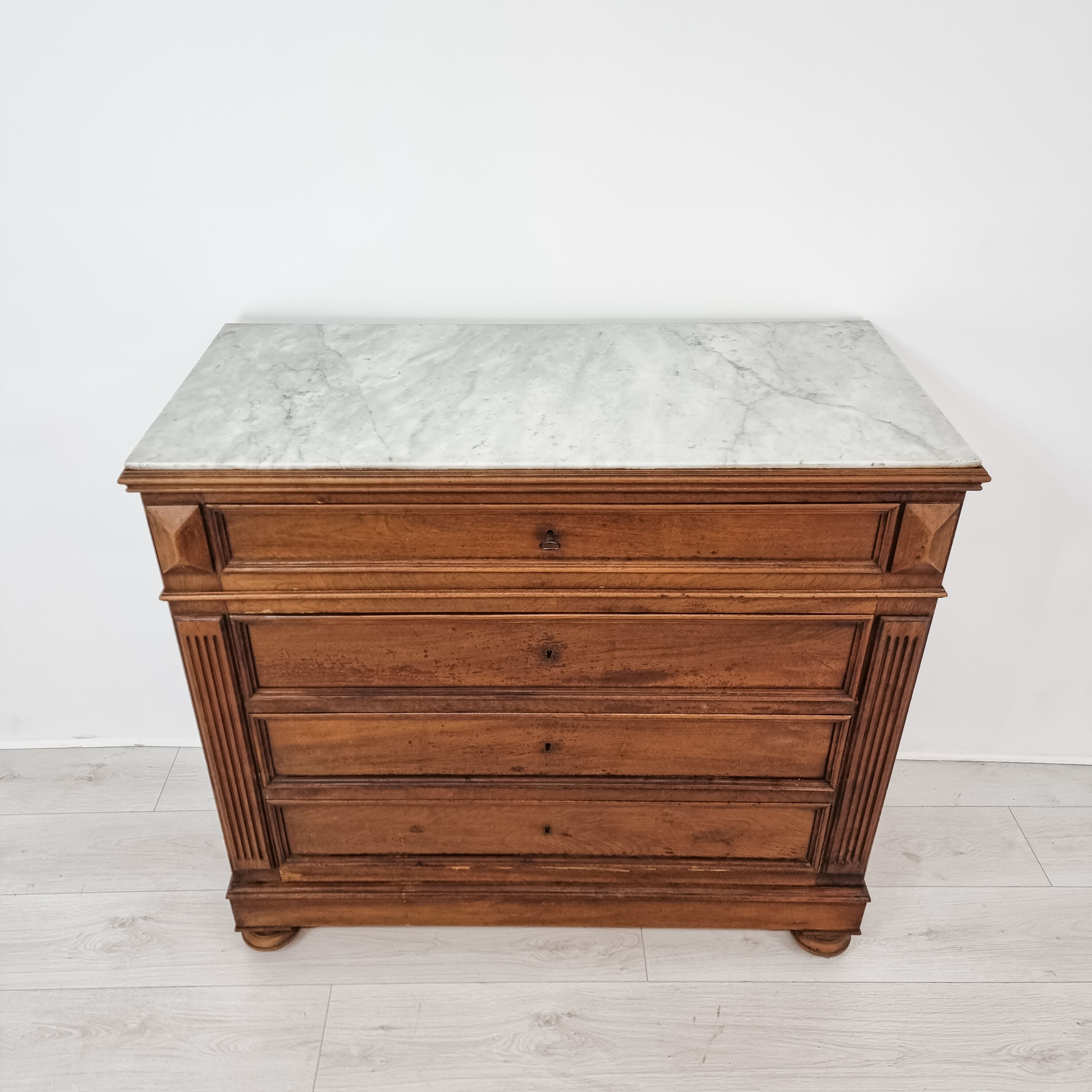 Chest of drawers white marble early twentieth century