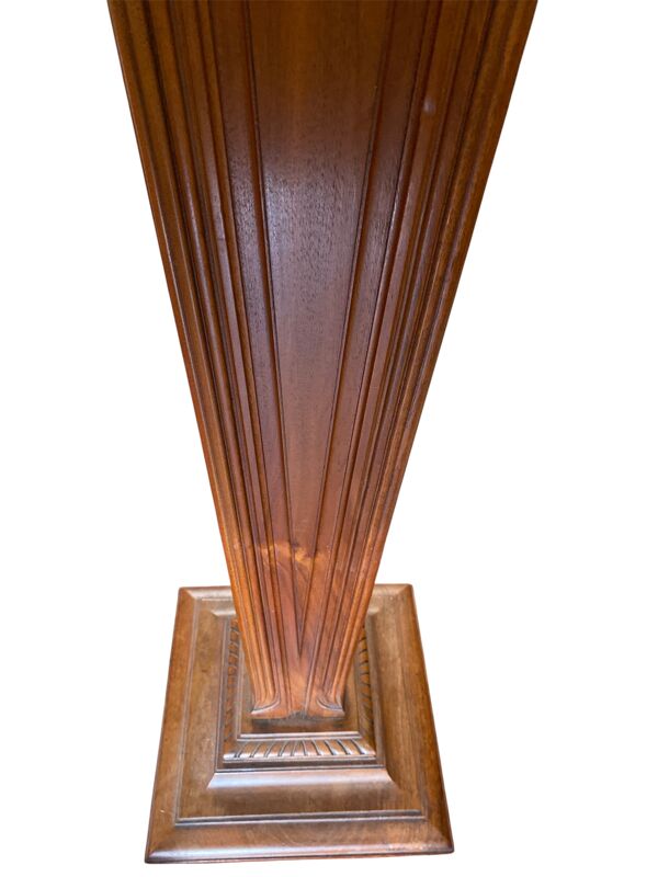 Sellette colonne ancienne en bois et marbre – Style Art Déco
