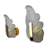 Paire d'appliques "feuilles" de Carl Fagerlund, verre de Murano, Allemagne, 1970