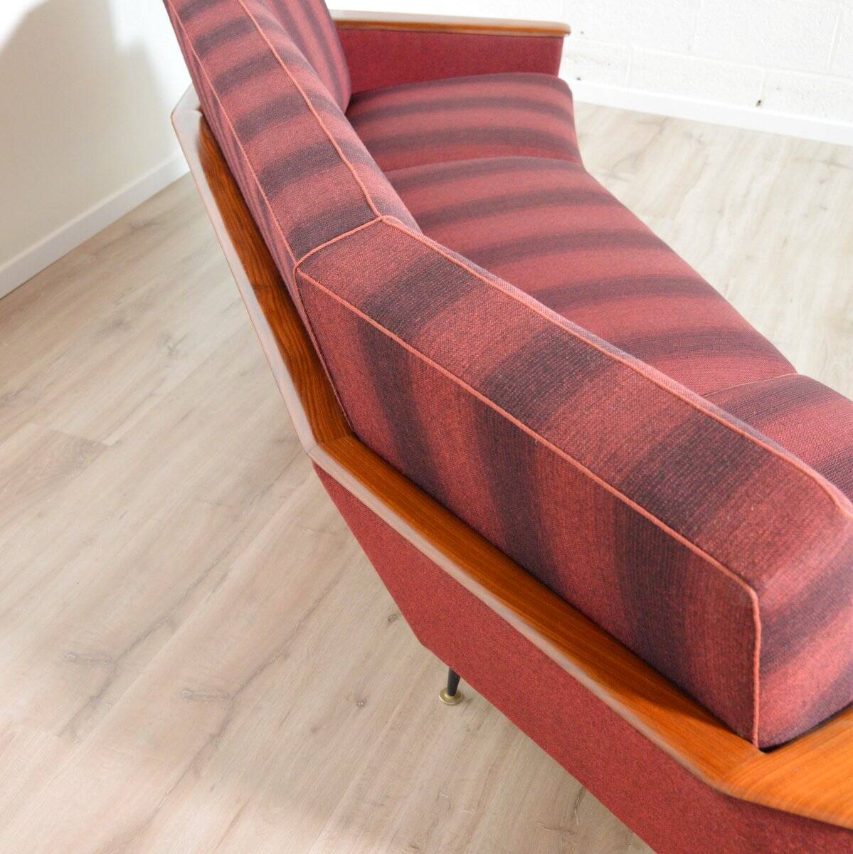 Rare Vintage Curved Teak Sofa 1950s / Deutschland Series Decor