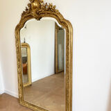 Large old Louis-Philippe shell mirror 165x97 cm