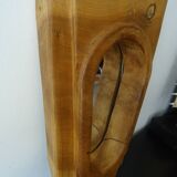 Brutalist free-form solid wood mirror from the 70s