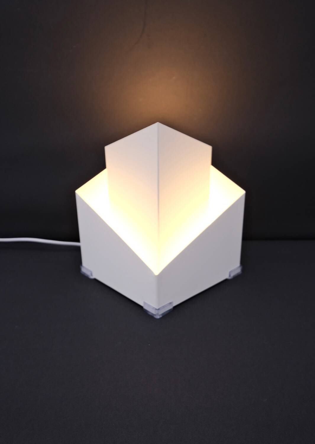 Modernist metal lamp by SCE, France 1950