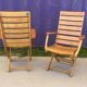 Pair of folding wooden armchairs brand Sodibois