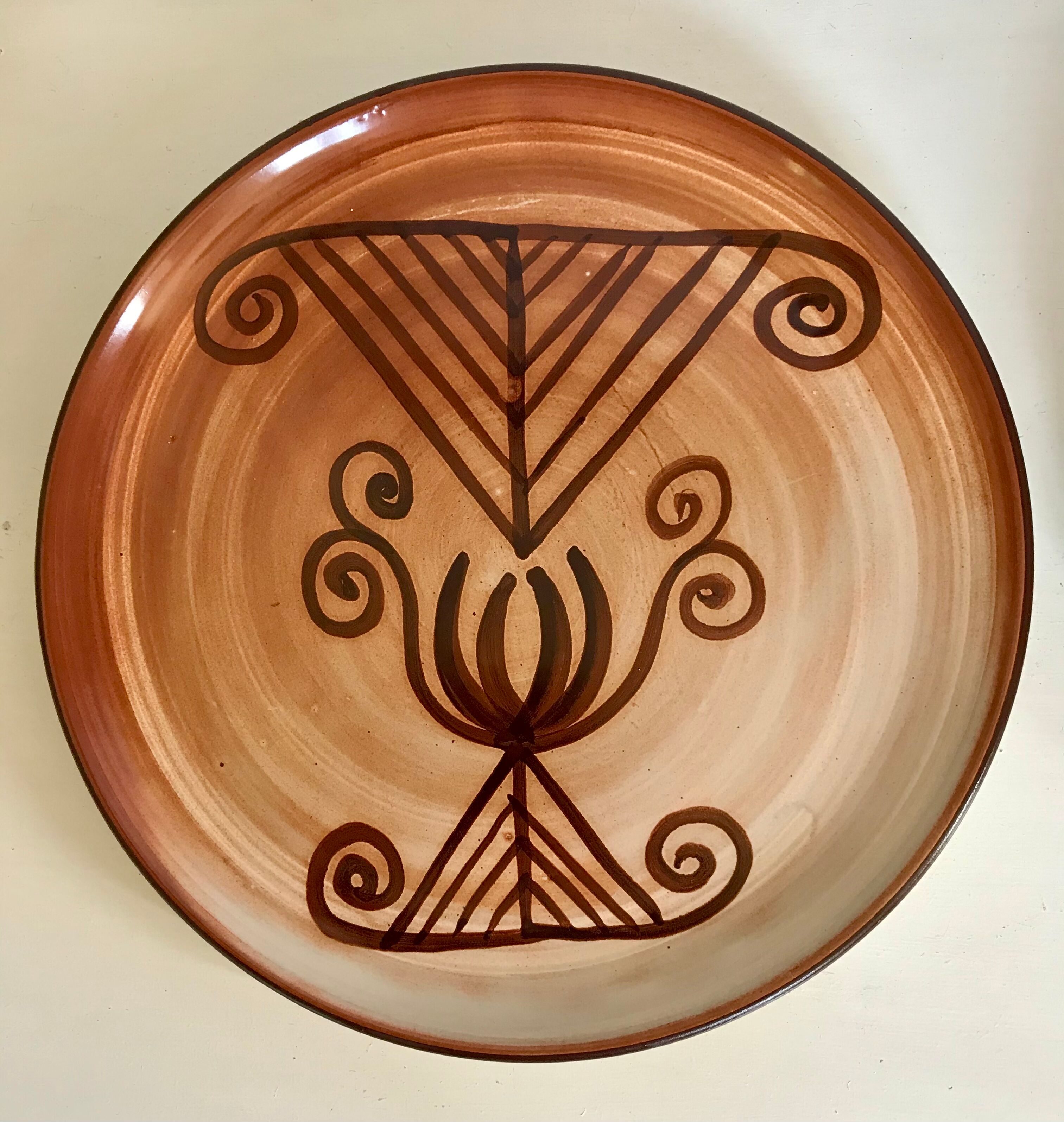 6 assiettes en grès Vallauris vintage