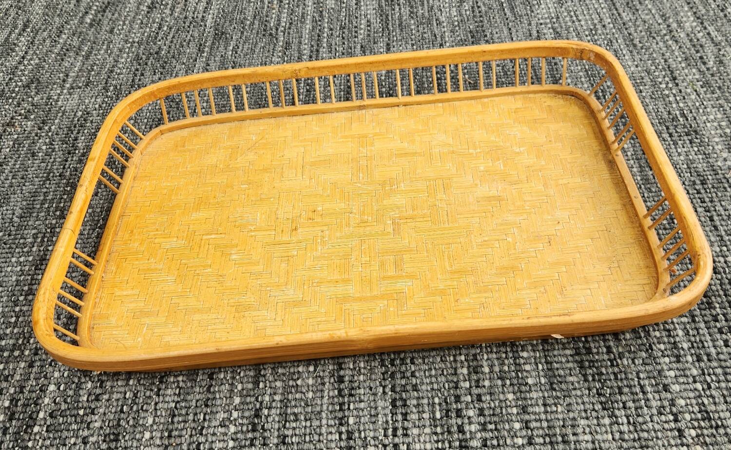 Wicker and banana leaf platter