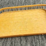 Wicker and banana leaf platter