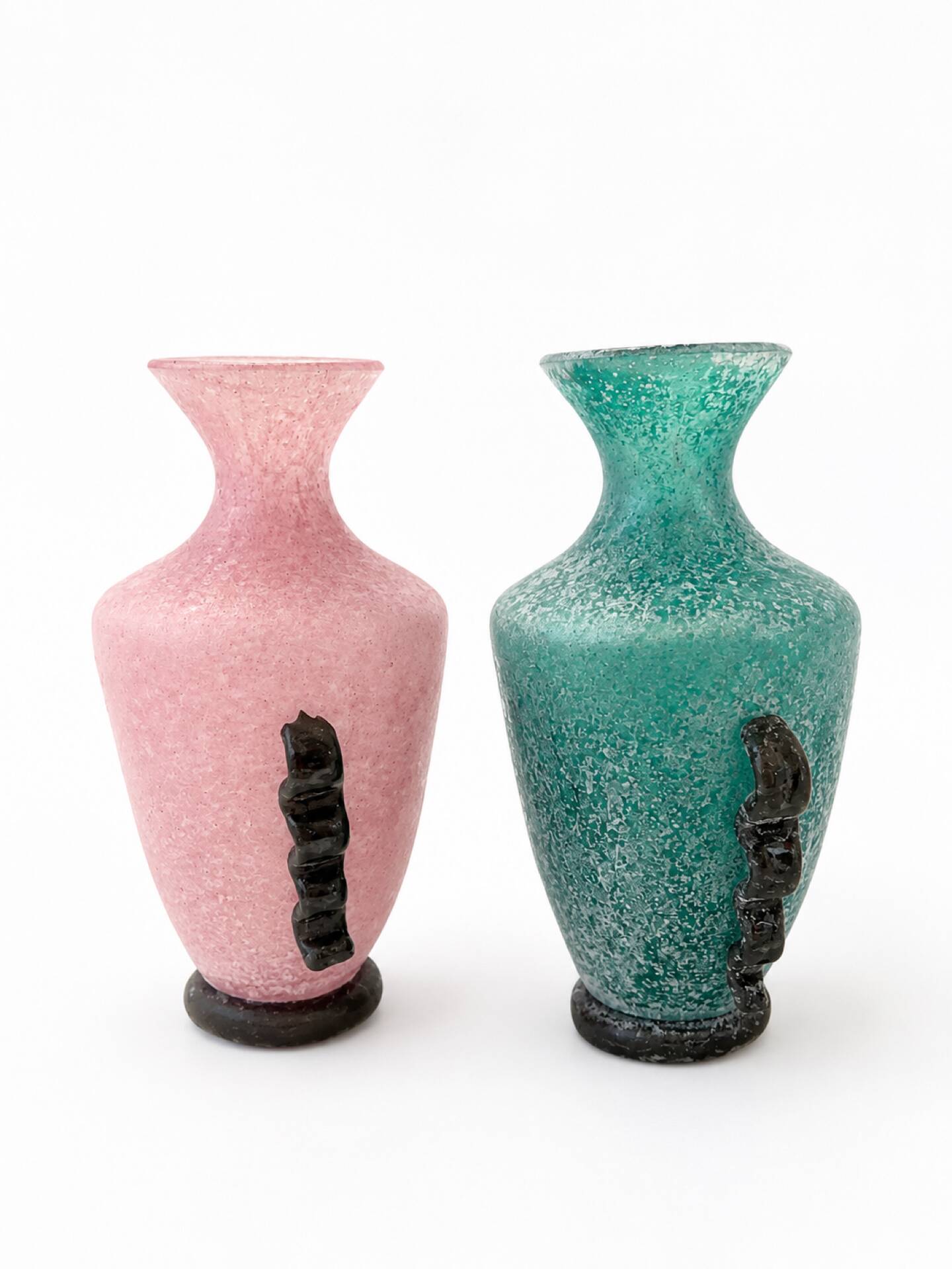 Pair of Murano Scavo amphora vases by Gambaro & Poggi