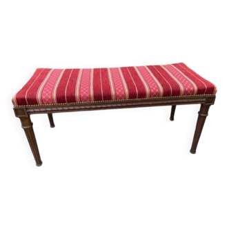 Solid wood and fabric "piano" bench