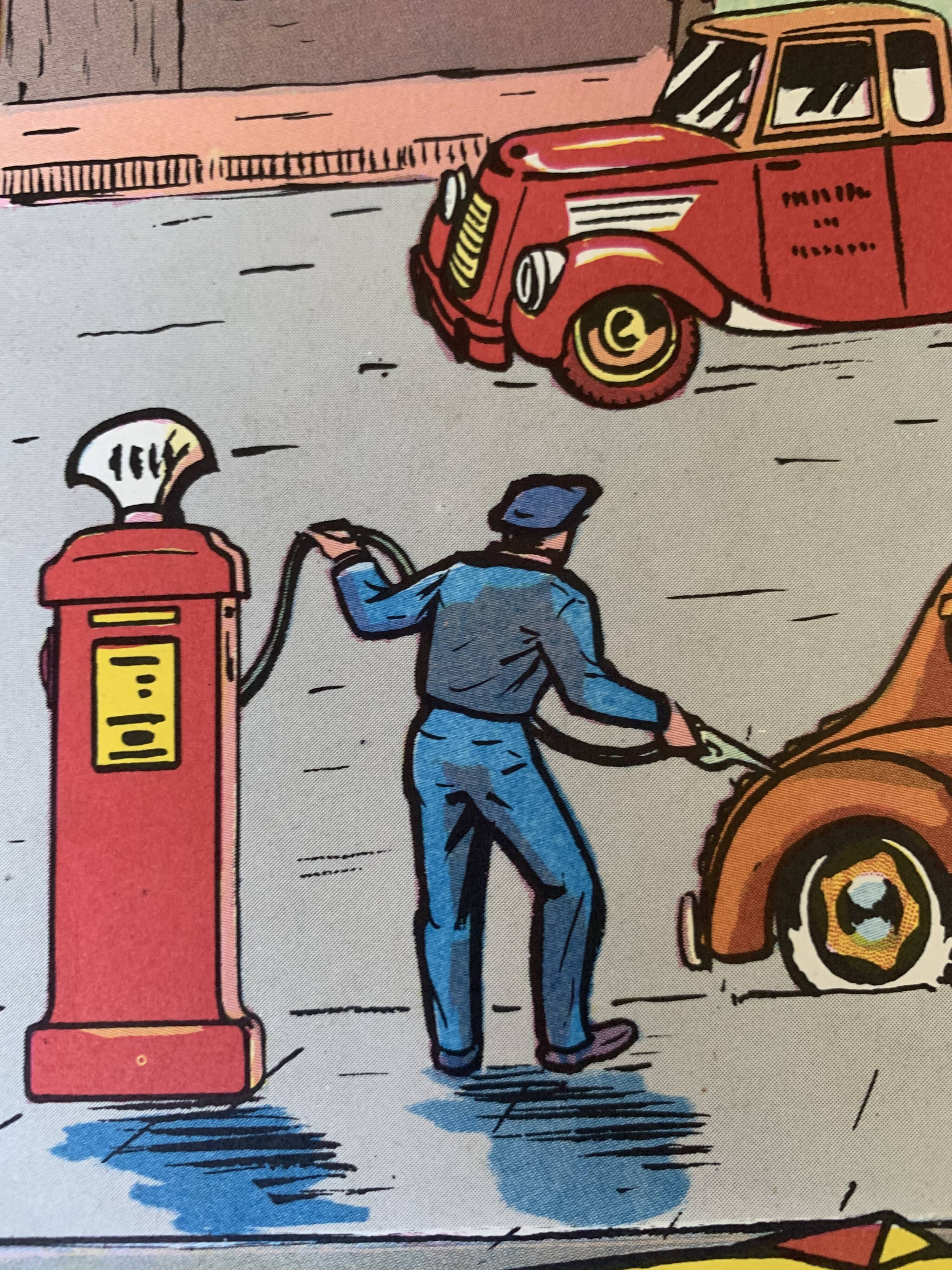 School poster 1960 framed double-sided n14bis The butcher charcutier- n 15 The garage