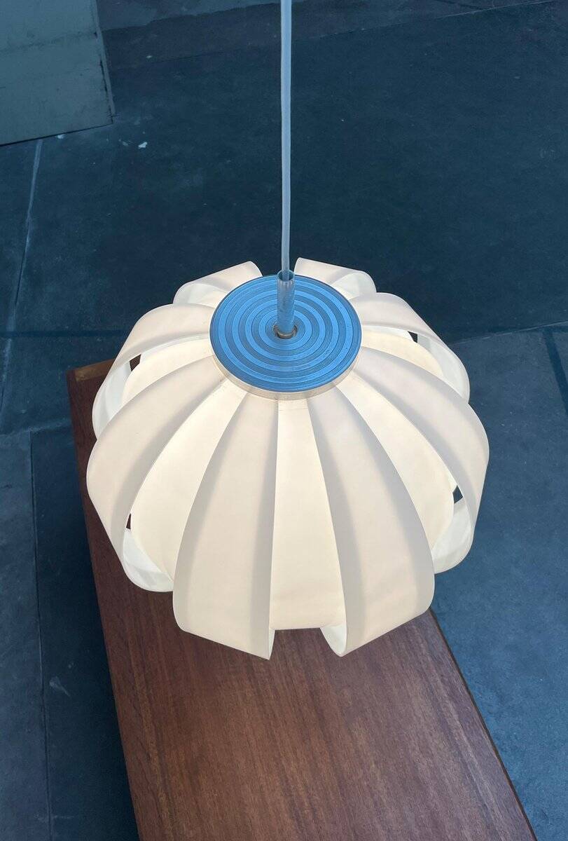 Mid-century space age lamellaire moon pendant lamp from the 1960s.