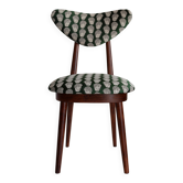 Emerald satin heart chair by David Print, walnut beech wood, Europe, 1960s.