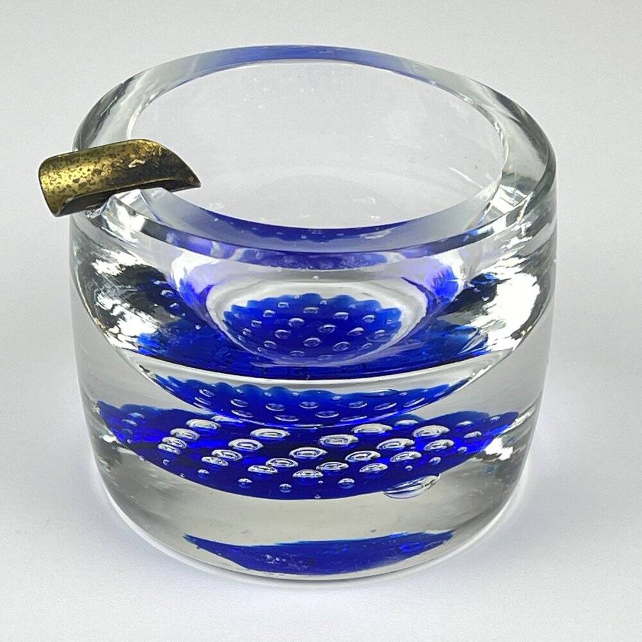 Blue Murano glass ashtray, Italy, 1970s