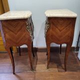 Pair of marquetry bedside tables