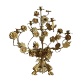 Brass church candelabra with fleur-de-lys