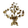 Candélabre d’église en laiton fleurs de lys