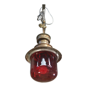 Lanterne en verre et cuivre 1900