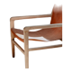 Havana armchair in teak and cowhide leather