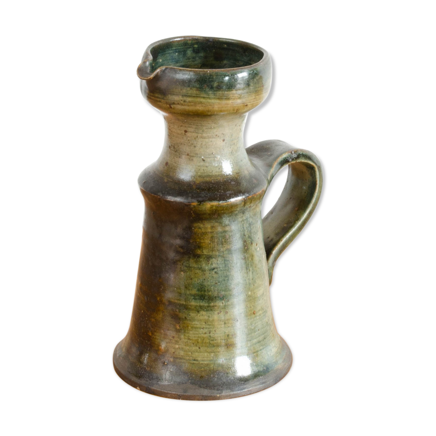 Enamelled sandstone pitcher by Francoise Chedeville - France - Circa 1960.