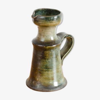 Enamelled sandstone pitcher by Francoise Chedeville - France - Circa 1960.