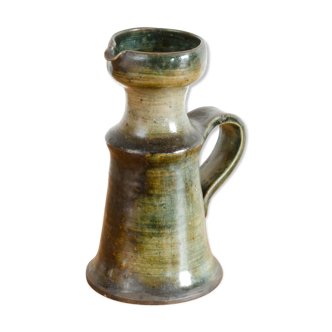 Enamelled sandstone pitcher by Francoise Chedeville - France - Circa 1960.