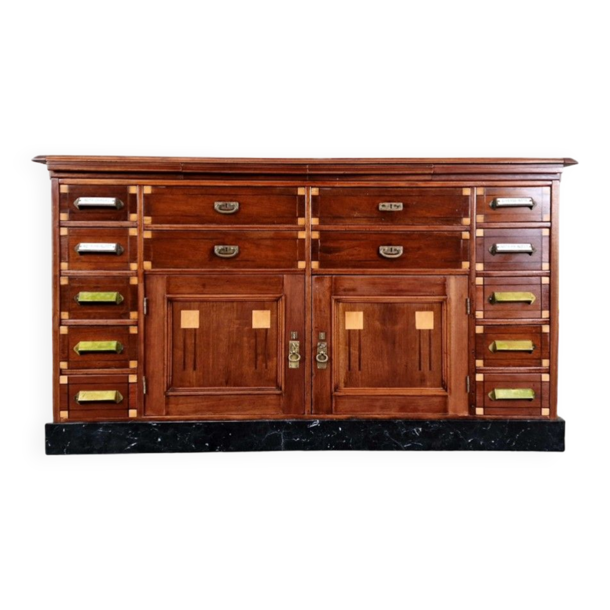 Commode d’apothicaire Art Déco en acajou, 1909