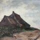 HST painting "Bord de mar" Animated seascape with thatched cottage signed Bilson XIX° + frame