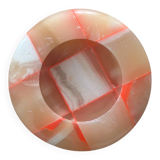 Sculptural ashtray catchall in red graphic pattern onyx marble