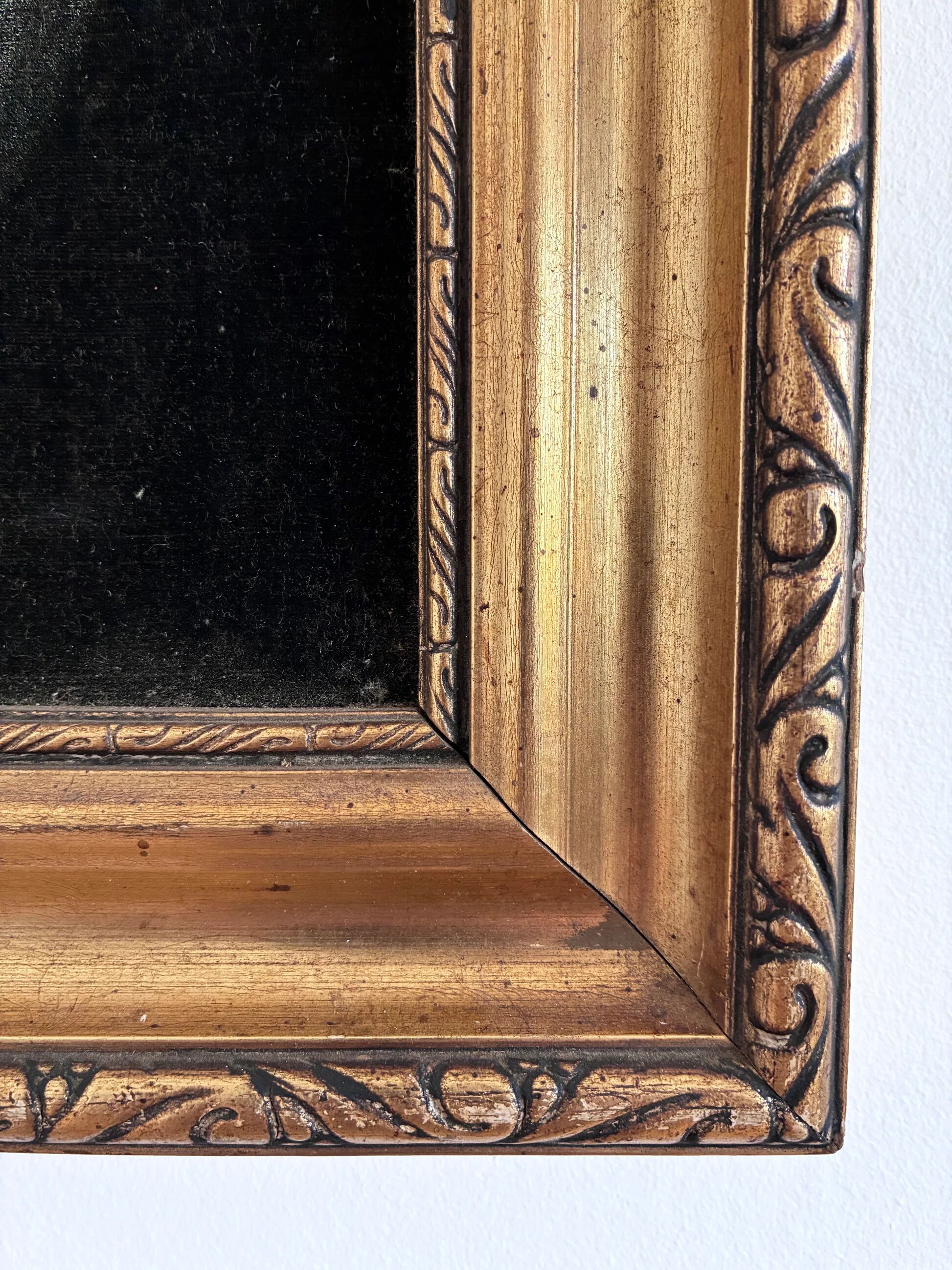 Vintage original velvet flower oil painting, red flower still life art