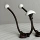 set of 2 metal and porcelain ceramic hooks